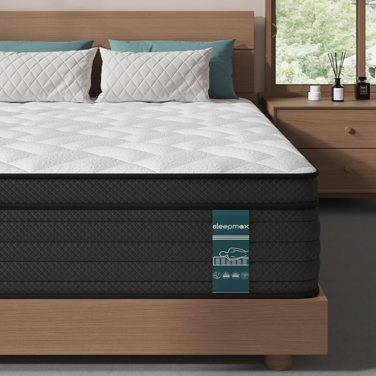Sleepmax Queen Mattress ? 14 Inch Hybrid with Lumbar & Hip Support | Best Pain Relief Mattress 2025